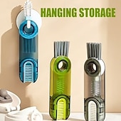 abordables Nettoyage de la cuisine-Lot de 3 brosses de nettoyage multifonctions 3 en 1, brosses en forme de U pour le bord et le couvercle des bouteilles d&#039;eau, thermos, biberons, nettoyage des espaces étroits, outil de nettoyage des