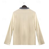 preiswerte Klassisches Poloshirt für Herren-Herren Golfshirt Golf Poloshirts Arbeit Lässig Revers Kurzarm Basic Modern Farbblock Knöpfe Frühling Herbst Normale Passform Aprikose Schwarz Weiß Gelb Rote Marineblau Golfshirt