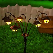 cheap Landscape Lights-Solar Lights Retro Lantern Decorative Light Solar-Powered 6led Retro Street Lamp Shaped Decorative Light Suitable For Garden Courtyard 1pc
