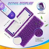 abordables Les fournitures de nettoyage-Lot de 4/6 tampons de nettoyage amovibles – Recharges de balais en fibres synthétiques lavables et réutilisables violettes, idéales pour le nettoyage de la maison, la cuisine et la rentrée scolaire