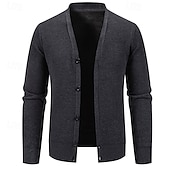 voordelige heren vest trui-Voor heren Vest Trui Vest Bijgesneden vest trui Bijgesneden trui Geribd breien Normale tops Dichtknopen Gebreid Effen / effen kleur V-hals Stijlvol Casual Alledaagse kleding Uitgaan Kleding Herfst