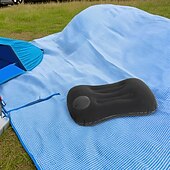 abordables Equipo de Camping-cojín de playa inflable &amp;Almohada de camping: almohada de viaje portátil con tejido polar coral, diseño sin relleno para playa, oficina y hogar - azul verdoso &amp;Limpieza de puntos negros, solo asientos
