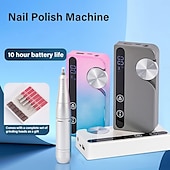 abordables Baignade et soins personnels-Machine à polir les ongles 45 000 tr/min, lime à ongles, perceuse à ongles électrique à vitesse réglable avec forets