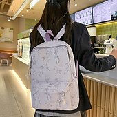 preiswerte College-Rucksäcke-Ästhetischer Canvas-Rucksack für Damen mit Bambus-Print – leichte Schultasche für Teenager und Studentinnen