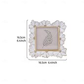 cheap Tabletop Picture Frames-White Resin Photo Frame with Gold-Edged 3D Daisy Design, Square Picture Frame for Desktop Display, Horizontal and Vertical Use, Ideal for Home Decor and Photography Props