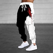 economico pantaloni della tuta stampati da uomo-Per uomo Croce Templare Fiamma Gesù Pantaloni da tuta Joggers Pantaloni Misura del girovita medio Vita elastica con coulisse Stile gotico oscuro Jogging Abbigliamento casual alla moda Allenamento