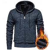 abordables suéter de la rebeca de los hombres-Hombre Chaqueta de Punto Suéter recortado Jersey con cremallera Suéter de punto Estriado Tejer Tops regulares Bolsillo Vellón Plano Con Capucha Moda Clásico Vacaciones Ropa Cotidiana Ropa Otoño