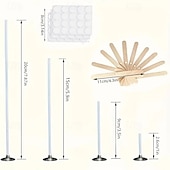 ieftine Evenimente de evenimente și petreceri-Set de 310 fitiluri pentru lumânări tip coloană – fitiluri de 3,3 cm, 16,3 cm, cu 10 suporturi și 100 de etichete, ardere fără fum, accesorii pentru fabricarea lumânărilor DIY, pentru uz casnic și