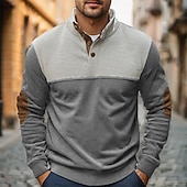 billige Basic gensere-Herre Genser Polo genser Svart Rød Navyblå Brun Grå Polokrage Fargeblokk Lapper Fargeblokk Sport &amp; Utendørs Avslappet Daglig Gatemote Kul Designer Alle årstider Klær Gensere Gensere