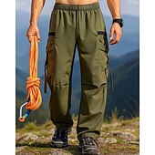 cheap Bottoms-Men&#039;s Cargo Pants Waterproof pants Outdoor Regular Fit Waterproof Windproof Bottoms Pocket Elastic Waist Drawstring Black Army Green Camping / Hiking Running S M L XL