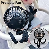 preiswerte Ventilator-Kinderwagenventilator, Handventilator, wiederaufladbar, USB, blattlos, kleine Klappventilatoren, Mini-Ventilator, leiser Tischventilator für den Außenbereich, Nackenventilator