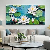 cheap Floral/Botanical Paintings-Large Handmade 3D Oil Painting Large Abstract Flower Vase Oil Painting on Canvas Wall Art Colorful Texture Wall Art Original Floral Art Custom Painting Living Room Decor
