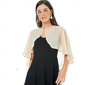 cheap Cape-Shawl and Wraps for Evening Dress Chiffon Shawls Wedding Shrug Guest Bridesmaid Cape Scarves for Womens