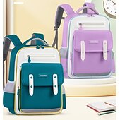 billiga Barn- och tonårryggsäckar-Barn Pojkar Flickor ryggsäck Skolväska Funktionell ryggsäck Skolryggsäck bokväska Skola Polyester Justerbara Stor kapacitet Vattentät Dragkedja Rodnande Rosa Blå Purpur