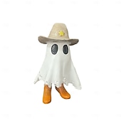 cheap Figurines &amp; Ornaments-Halloween Cowboy Cute Ghost Decoration Resin Figurine, Spooky Resin Sculpture Decor, Small Desktop Statue for Home, Office, Party Decoration