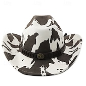 economico Cappelli-Cappello da cowboy retrò in denim con tesa larga, 1 pezzo, cinturino in omaggio, resistente alla deformazione, adatto per attività all&#039;aperto