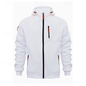 abordables sweats à capuche basiques pour hommes-Homme Sweat à capuche Sweat à capuche zippé intégral Noir Blanche Vin bleu marine Bleu Roi À capuche Uni Zip Up Avec Poches Sport &amp; Loisir Quotidien Fête Polyester Streetwear Basique Occasionnel