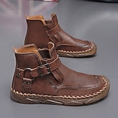 billiga Stövlar-Herr retro läderstövlar med spänne, bekväma loafers för vardagliga utflykter, bilkörning och höstmode