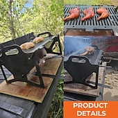 halpa Grillit ja ulkoruoanlaitto-Kokoontaitettava grilli helppoa säilytystä varten Teräksinen helposti kannettava rakogrilli Kokoontaitettavat grillit sopivat täydellisesti retkeilyyn, matkustamiseen ja ulkogrilliin