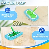 economico Prodotti per la pulizia-set di panni per mocio in microfibra riutilizzabili da 12 pollici, ricariche per mocio lavabile per pavimenti bagnati &amp;lavaggio a secco, compatibile con la maggior parte dei mop piatti, testine