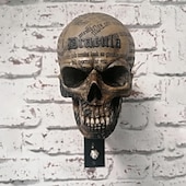 ieftine Halloween-Suport pentru craniu de cască de motocicletă, suport pentru depozitarea căștilor, suport pentru pălării, suport pentru cască cu craniu, obiecte artizanale din rășină, pentru paltoane, șepci, mingi de