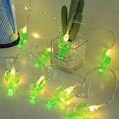economico Strisce LED-Luci a stringa estive per spiaggia tropicale Hawaii, 3 m, 20 LED, cactus, fenicotteri, bromeliacee, palme, a batteria, per decorazioni per feste in spiaggia, piscina tropicale