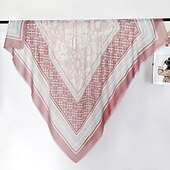 billige Sjal og omslag til kvinner-Dame Firkantet skjerf Skjerf for kvinner Gate Daglig Stevnemøte Grå Svart Rosa Skjerf Trykt mønster