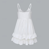 billiga Bohemklänningar-Dam Mini klänning Sommarklänning Slipklänning Boho-klänning Västerländsk klänning Mode Klassisk Modern Utomhus Semester Helgdag Normal Slät Ärmlös Smala axelband Beige Sommar