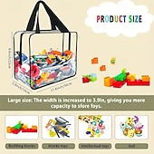 levne Úložiště a organizování-Balení 6 průhledných PVC úložných tašek na zip, opakovaně použitelné velkokapacitní organizéry pro domácí úložné prostory, cestování, pláž a balení zavazadel