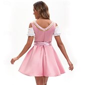 voordelige Dirndl-Oktoberfest Veters Jurken Dirndl hulp in de huishouding Bavarian Duits München Weiden Dames Carnaval Feest Bierfestival Doek in traditionele stijl