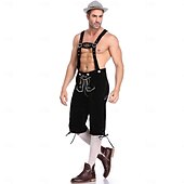 voordelige Heren-Oktoberfest Lederhosen Hemd Alpine Hoed Bavarian Duits Weiden Voor heren Carnaval Feest Bierfestival Doek in traditionele stijl Blouse Short Outfits
