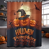 abordables Bain d&#039;Halloween-Rideau de douche d&#039;Halloween avec crochets en polyester lavable et imperméable, décoration de salle de bain et baignoire