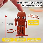 cheap Home Supplies-Tungtungtung Sahur Toys Wooden Stick Man Button Keychain Luminous Language Pendant Anime Peripheral Model Decorative Gift Toys