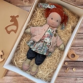 billiga Dockor-Handgjord waldorfdocka flicka med klädset - 11,8 tum mjuk plyschdocka för småbarn perfekt julklapp till barn