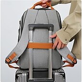 abordables Sacs à dos de Collège-Sac à dos bleu pour ordinateur portable avec port USB – Sac de voyage et d&#039;école à compartiments multiples avec accents en cuir et poche pour bouteille d&#039;eau