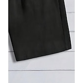お買い得  クラシック-男性用 ショーツ リネンショーツ サマーショーツ ビーチショーツ ポケット 弾性ウエスト ドローストリング 平織り 履き心地よい 高通気性 ショート バケーション 祝日 ビーチ ハワイアン ボヘミアン ブラック ネイビーブルー