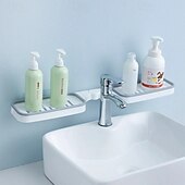 olcso Fürdőszobai kütyük-fürdőszobai sarokpolc lyukasztásmentes, forgatható tárolórendszerező fürdőszobába és WC-be, falra szerelhető, fúrás nélküli, többfunkciós sarokpolc piperecikkek és kiegészítők számára