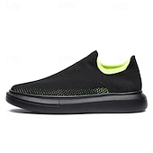 cheap Slip-On Casual Shoes-Men's Slip-On Knit Walking Sneakers – Lightweight Breathable Casual Shoes for Travel, Gym &amp; Daily Wear