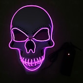 ieftine Măști-Schelet Craniu Halloween Mască Mască LED Infricosator Strălucitor în Întuneric Aprinde LED-ul Adulți Bărbați Pentru femei Unisex Halloween Carnaval Performanță Petrecere Costume de Halloween ușoare