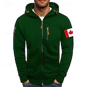 abordables sudaderas basicas hombre-Hombre Sudadera Sudadera con capucha y cremallera completa Negro Blanco Vino Verde Ejército Azul Marino Con Capucha Bandera Cremallera Bolsillo Deporte Diario Festivos Poliéster Ropa de calle Básico