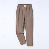economico pantaloni eleganti da donna-Per donna Pantaloni Eleganti Pantaloni Moda Streetwear Lunghezza intera Vita Alta Semplice Tasca Elastico in vita Traspirabilità Confortevole Streetwear Abbigliamento quotidiano Uscire Nero Marrone