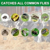 Χαμηλού Κόστους έλεγχος παρασίτων-Πακέτο 4 παγίδων μυγών για εξωτερικούς χώρους, παγίδες μυγών, κρεμαστά κλουβιά για εσωτερικούς ή εξωτερικούς χώρους, αγροκτήματα, πάρκα, στάβλους, κήπους, εστιατόρια