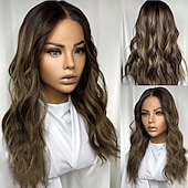 baratos Perucas de seda frontais de cabelo natural-Cabelo Humano Fechamento 5x5 13x4 Lace Front Peruca Parte do meio Cabelo Brasileiro Ondulado Multi Cores Peruca 150% 180% Densidade do Cabelo com o cabelo do bebê Cabelo Ombre Cabelo com Luzes