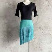 preiswerte Kleidung für lateinamerikanische Tänze-Damenhose mit Paillettenfransen für den Lateintanz – lange Hose mit weitem Bein für Gesellschaftstanz/Standard, Jitterbug &amp;Square Dance-Aufführung/Übung