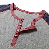 preiswerte Lässiges Henley-T-Shirt-Herren Henley Hemd T-Shirt Baseball-T-Shirt Kurzarm Farbblock Designer Basic Böhmische Raglanärmel Henley Outdoor Lässig Täglich Sommer Herbst Schwarz Marineblau Blau Henley T-Shirt