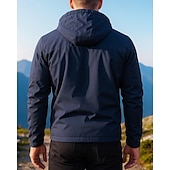 preiswerte Fleece &amp; 3 in 1 Jacken-Herren Windjacke Wanderjacke Fleecejacke Außen Wasserdicht Winddicht Leicht Wanderoutfits Wanderbekleidung Frühling Herbst Oberteil Camping / Wandern / Höhlenforschung Laufen Einfarbig Schwarz