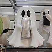お買い得  ハロウィンの吊るし飾りとテーブルトップ装飾-ハロウィン コーク ゴースト かわいい ゴースト ドリンクホルダー プラスチック缶ホルダー いつでも交換可能 デザイン 遊び心のある 不気味 な コーク用 デスクトップ装飾 &amp;ソーダ缶