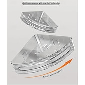 お買い得  収納＆整理-壁掛け式バスルーム収納ラック、ドリル不要、壁掛け式トイレ収納オーガナイザー、トイレタリーや日用品用の透明コスメティックオーガナイザー