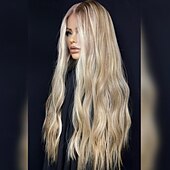 economico Parrucche lace front capelli veri-Capelli Vergini Non Trattati 5x5 Chiusura 13x4 Fronte in Pizzo Parrucca Riga centrale Capelli brasiliani Ondulato Biondo Multicolore Parrucca 130% 150% Densità dei capelli Capelli schiariti Capelli