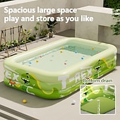 cheap Pools, Hot Tubs &amp; Supplies-1pc Large Ocean Themed Inflatable Swimming Pool with Marine Life Design (Turtles, Clownfish, Seahorses) - No Electricity Needed, Easy Setup &amp; Portable PVC Pool for Beach, Parties, Weddings, Music Fest